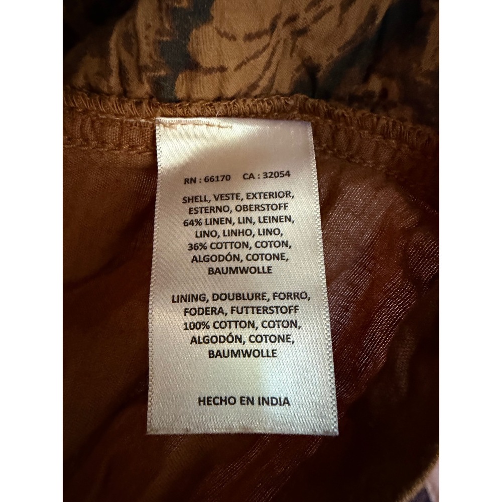 Hei Hei Anthropologie Linen Blend Boho Open Front Jacket Brown Boho Fall Small - Picture 7 of 9